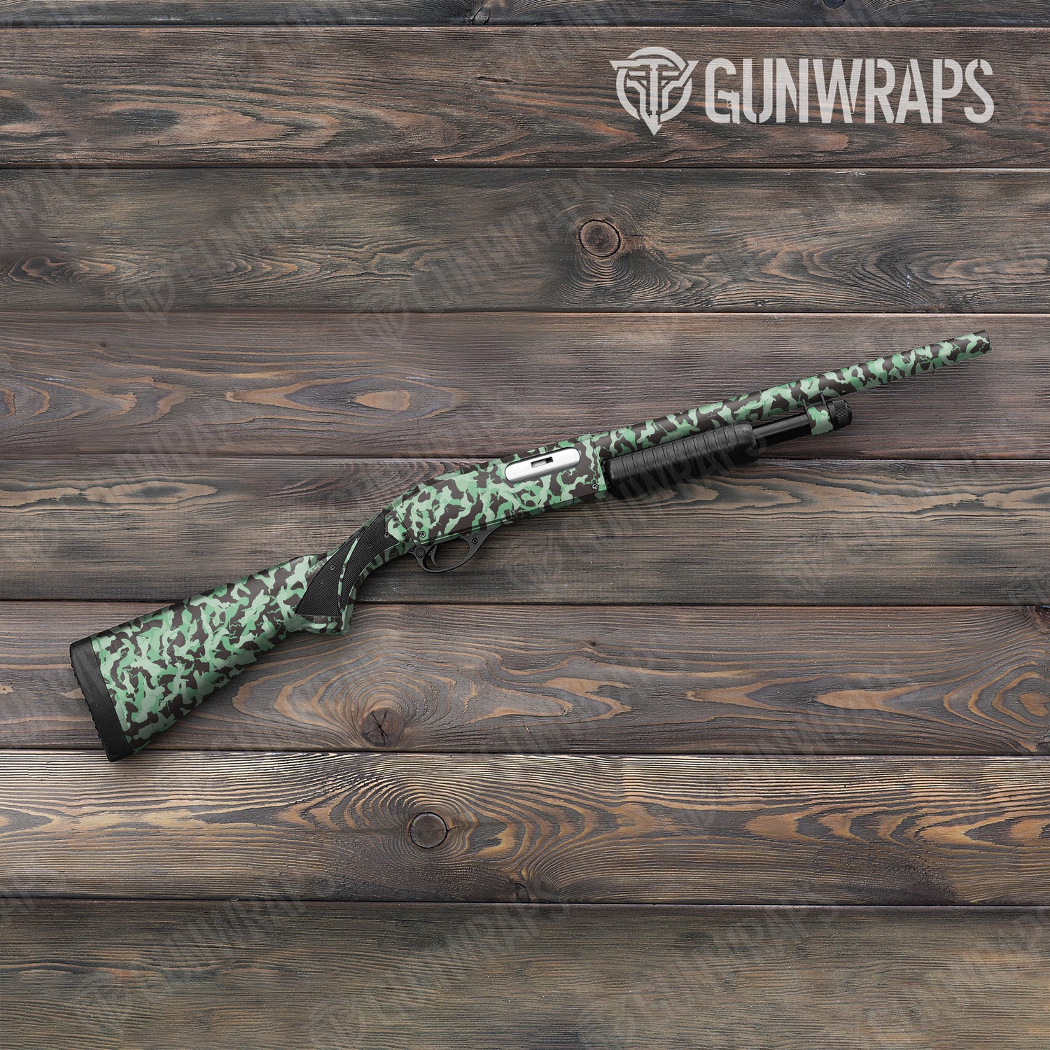 Shotgun Ragged Mint Chocolate Chip Camo Gun Skin Vinyl Wrap