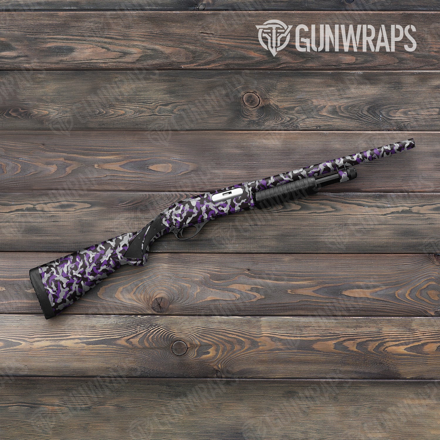 Shotgun Ragged Purple Tiger Camo Gun Skin Vinyl Wrap