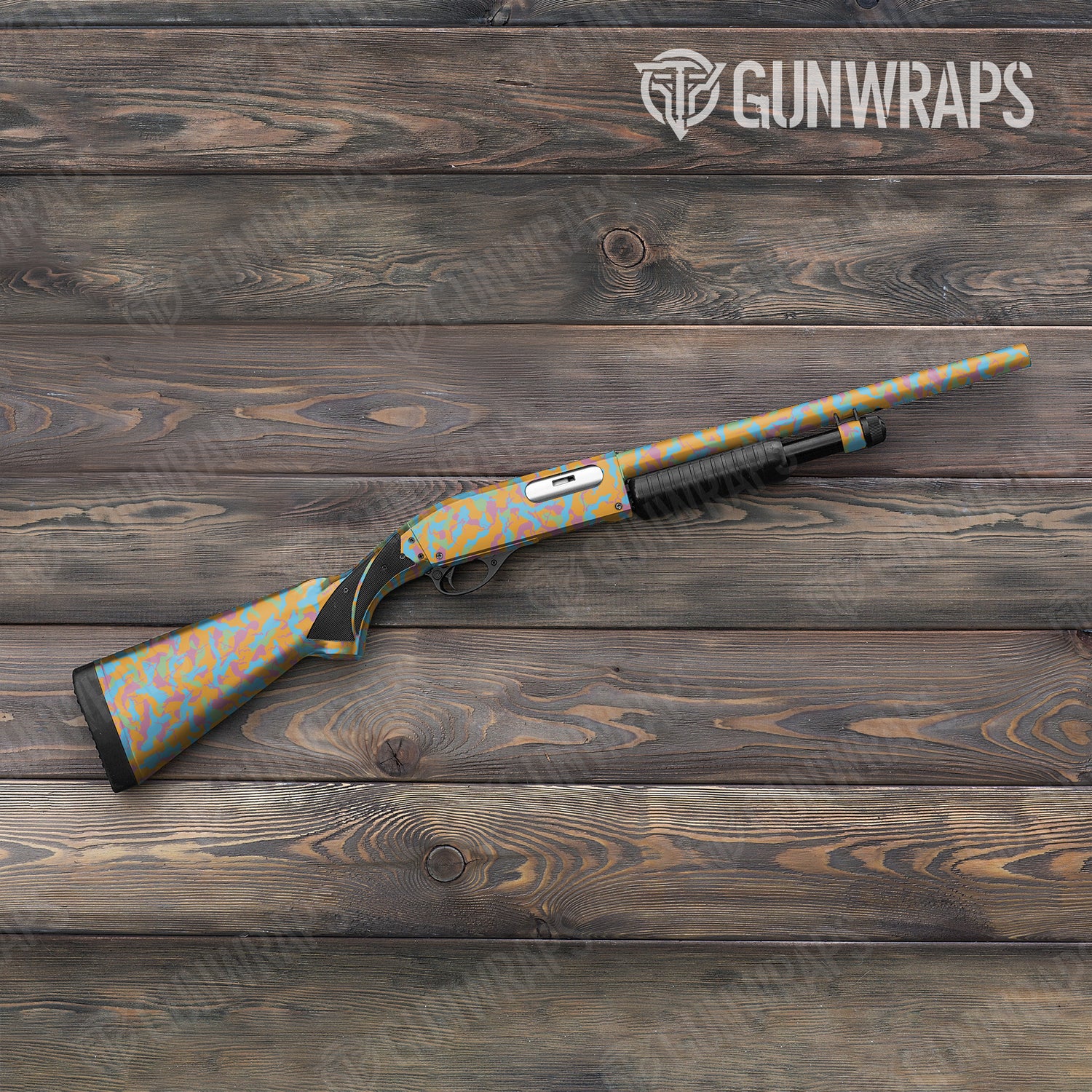 Shotgun Ragged Sherbert Camo Gun Skin Vinyl Wrap