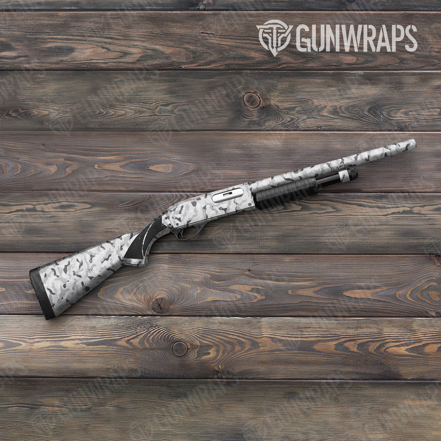 Shotgun Ragged Snow Camo Gun Skin Vinyl Wrap