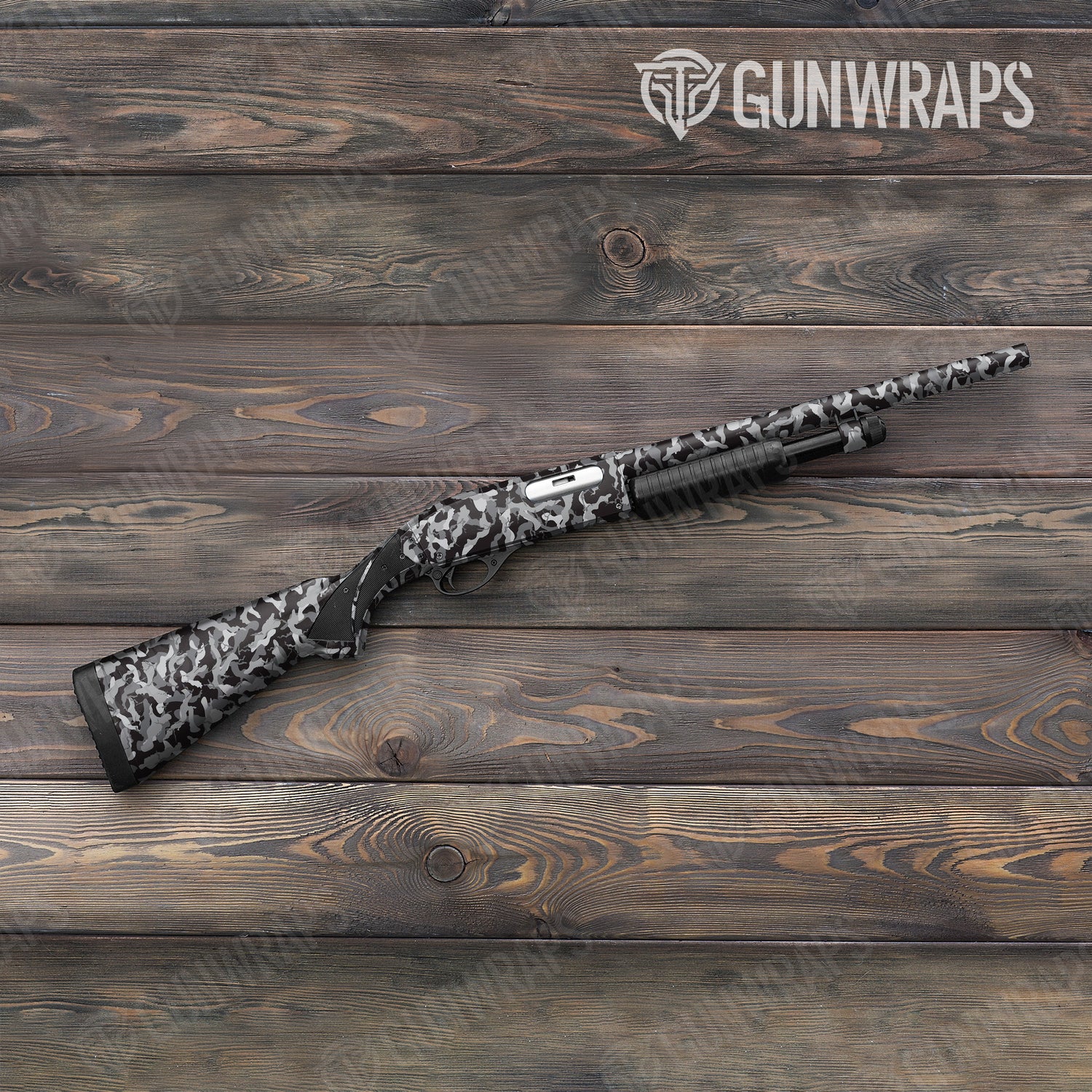 Shotgun Ragged Urban Night Camo Gun Skin Vinyl Wrap