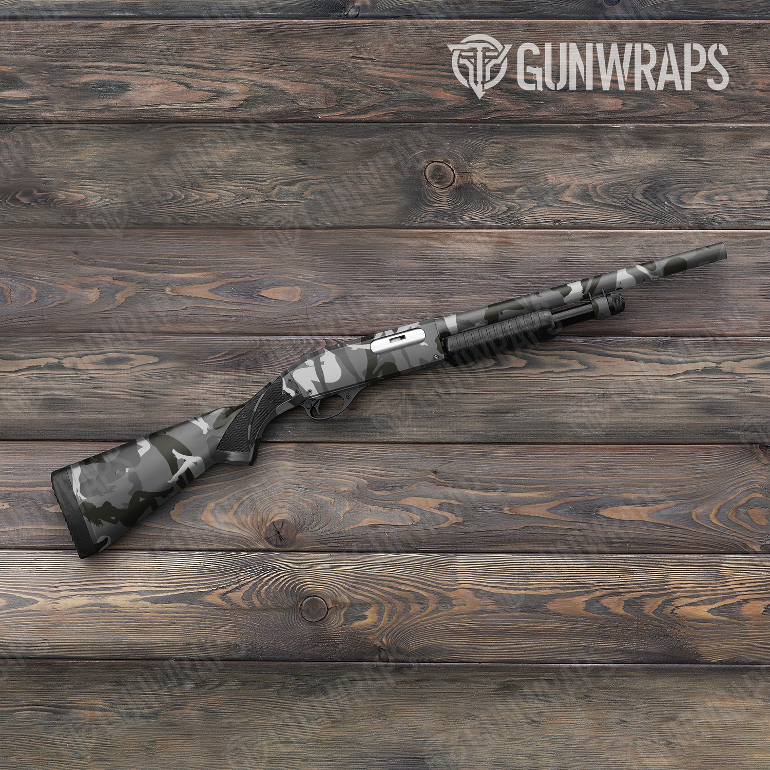 Shotgun Silhouette More Seductive Urban Camo Gun Skin Vinyl Wrap