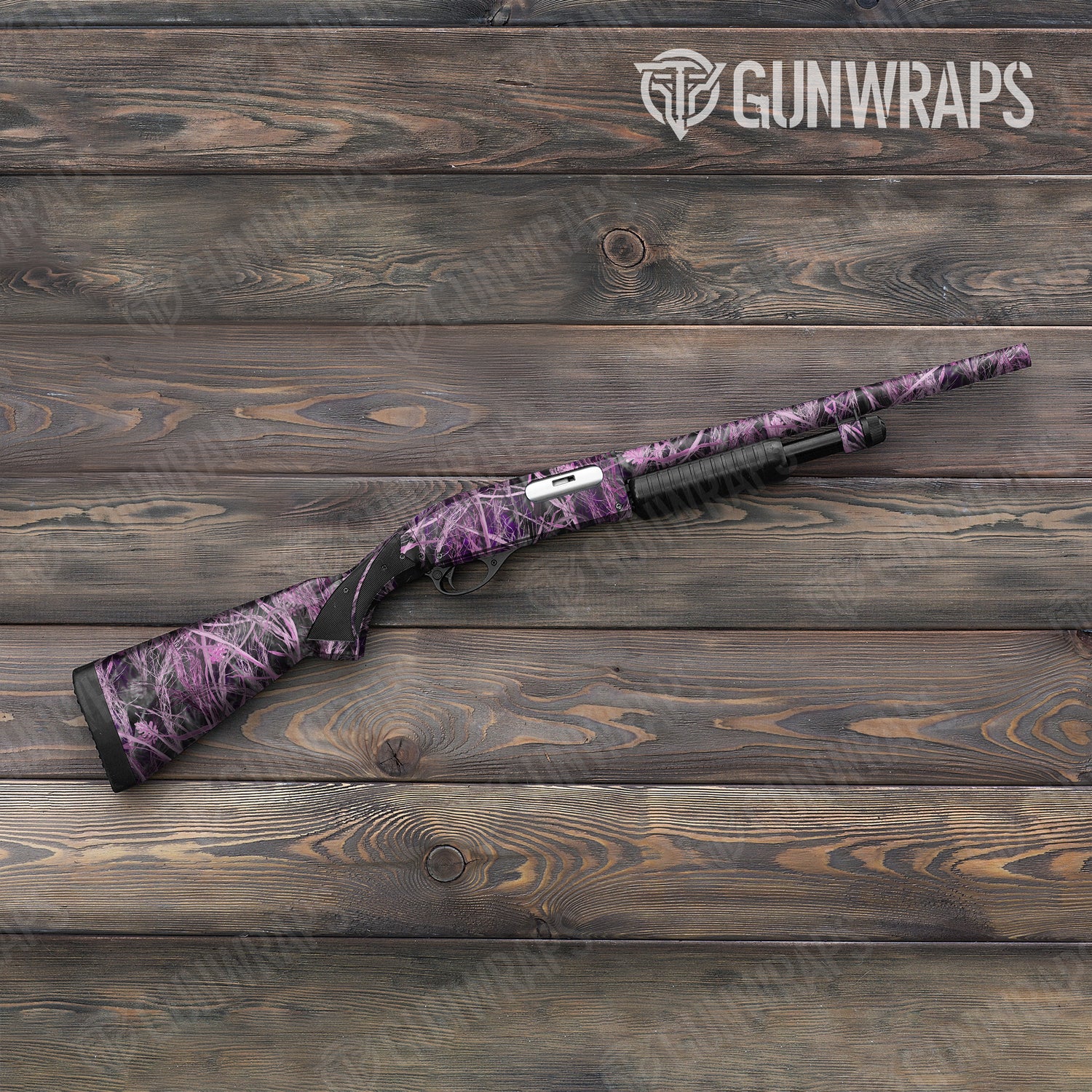 Shotgun Nature Dry Pink Grassland Camo Gun Skin Vinyl Wrap