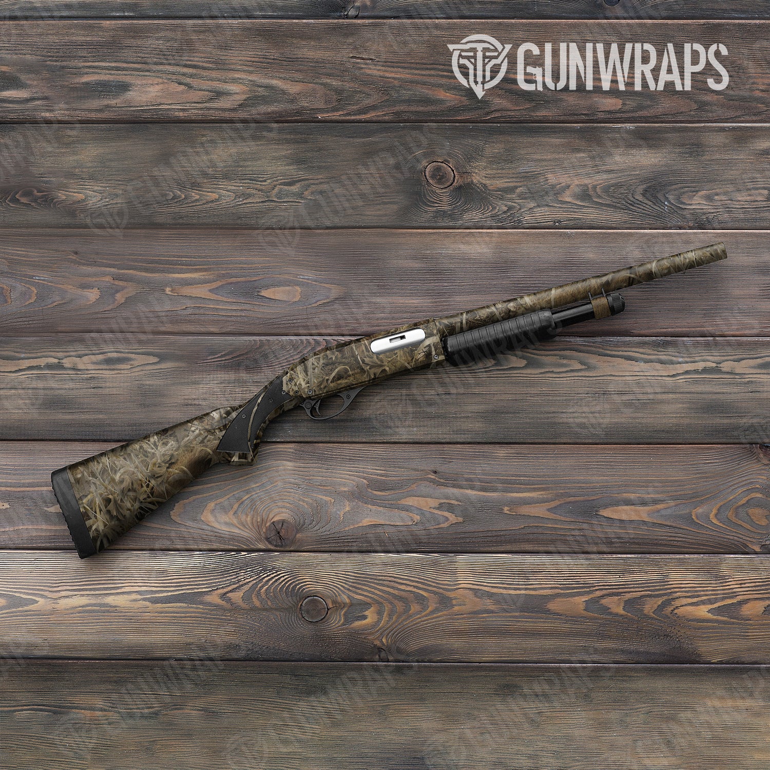 Shotgun Nature Grassland Camo Gun Skin Vinyl Wrap