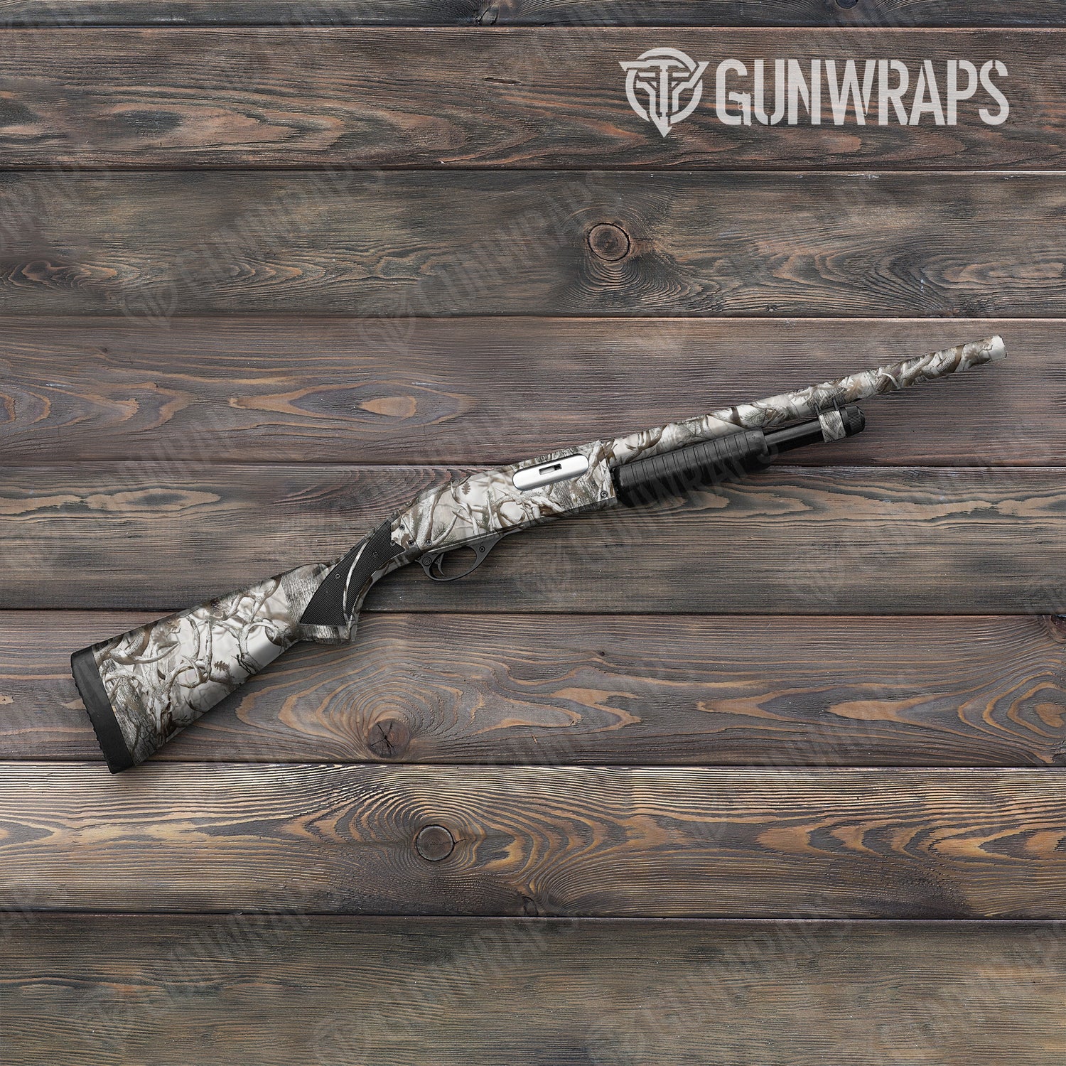 Shotgun Nature Lifeless Snow Woods Buck Skull Camo Gun Skin Vinyl Wrap