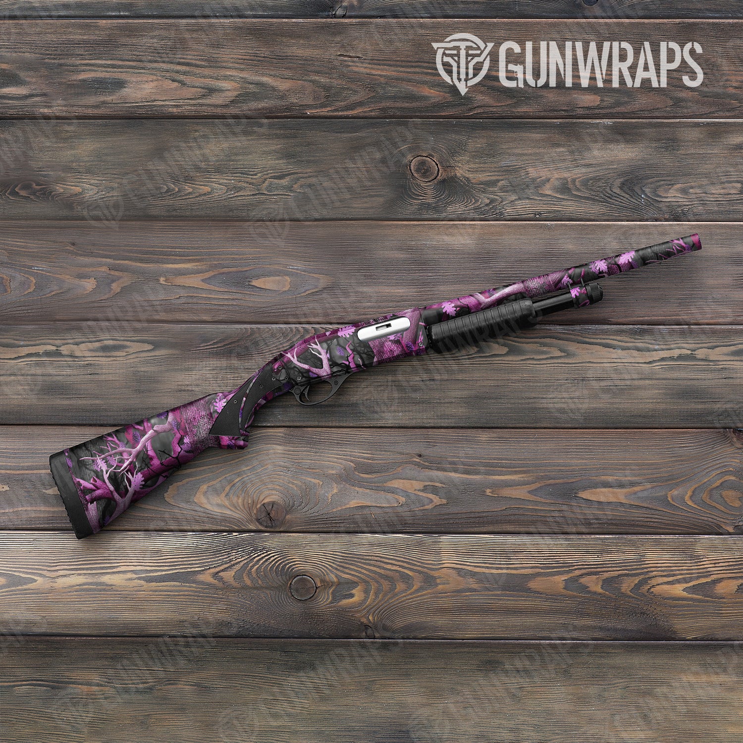 Shotgun Nature Pink Lifeless Woods Camo Gun Skin Vinyl Wrap