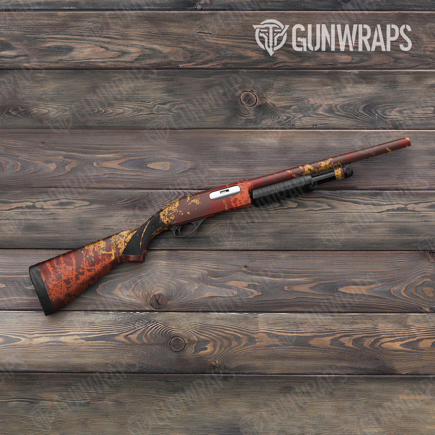 Shotgun Pasted Autumn Camo Gun Skin Vinyl Wrap