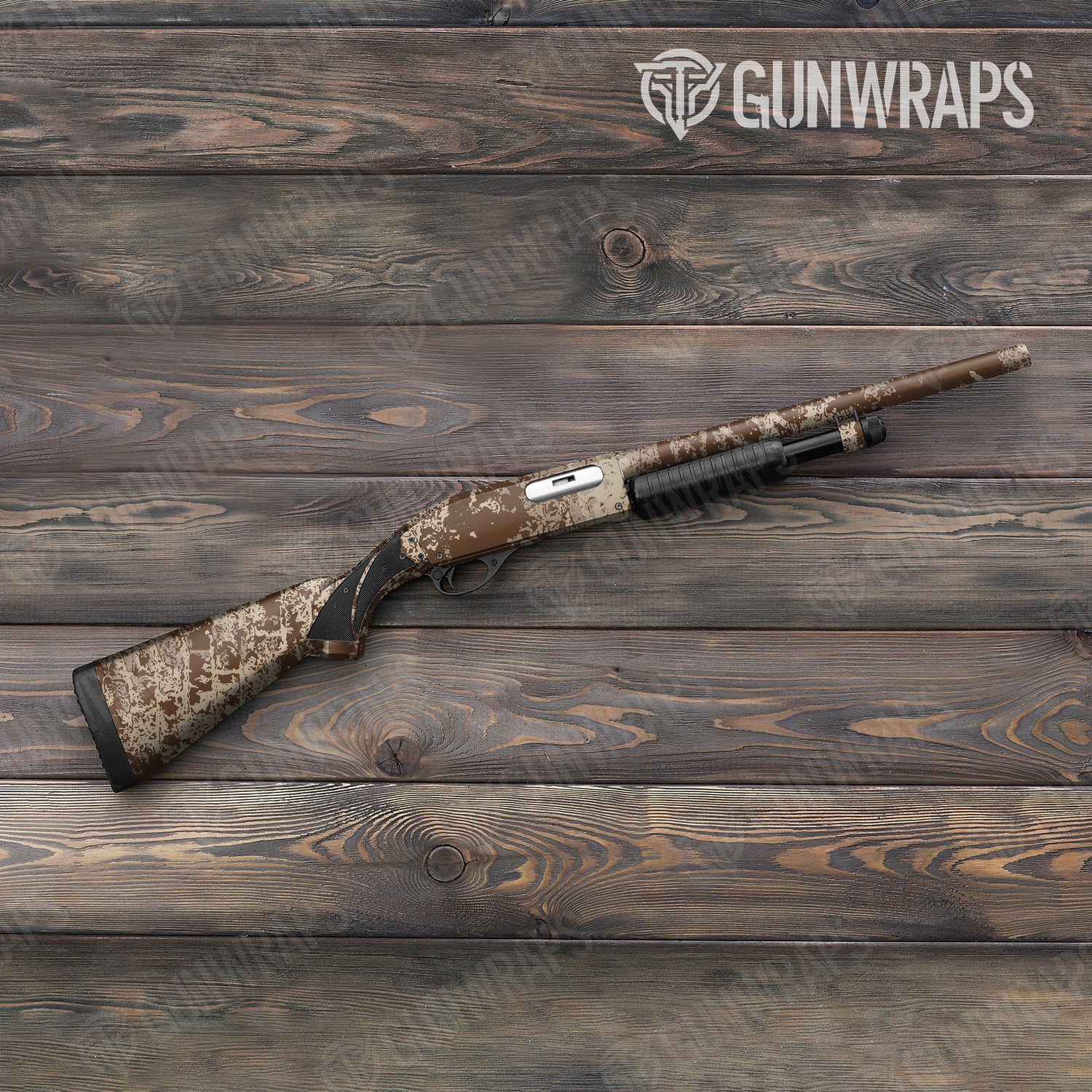 Shotgun Pasted Desert Camo Gun Skin Vinyl Wrap