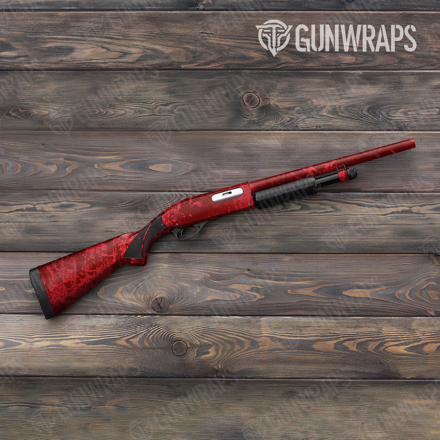 Shotgun Pasted Elite Red Camo Gun Skin Vinyl Wrap