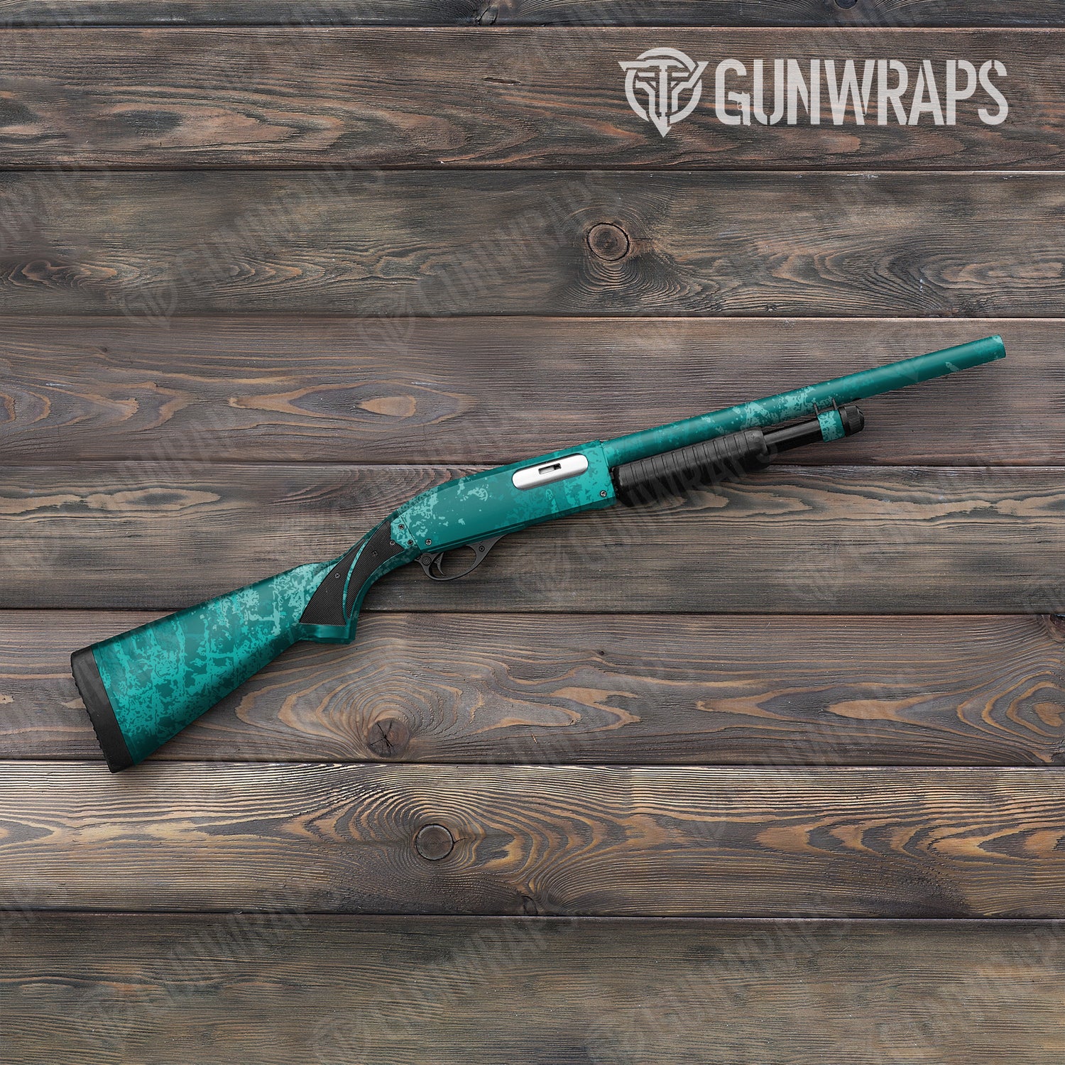 Shotgun Pasted Elite Tiffany Blue Camo Gun Skin Vinyl Wrap