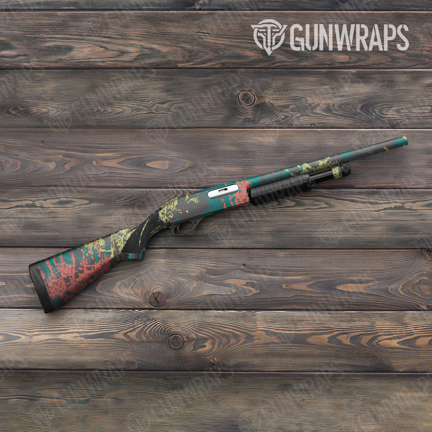 Shotgun Pasted Fiesta Camo Gun Skin Vinyl Wrap