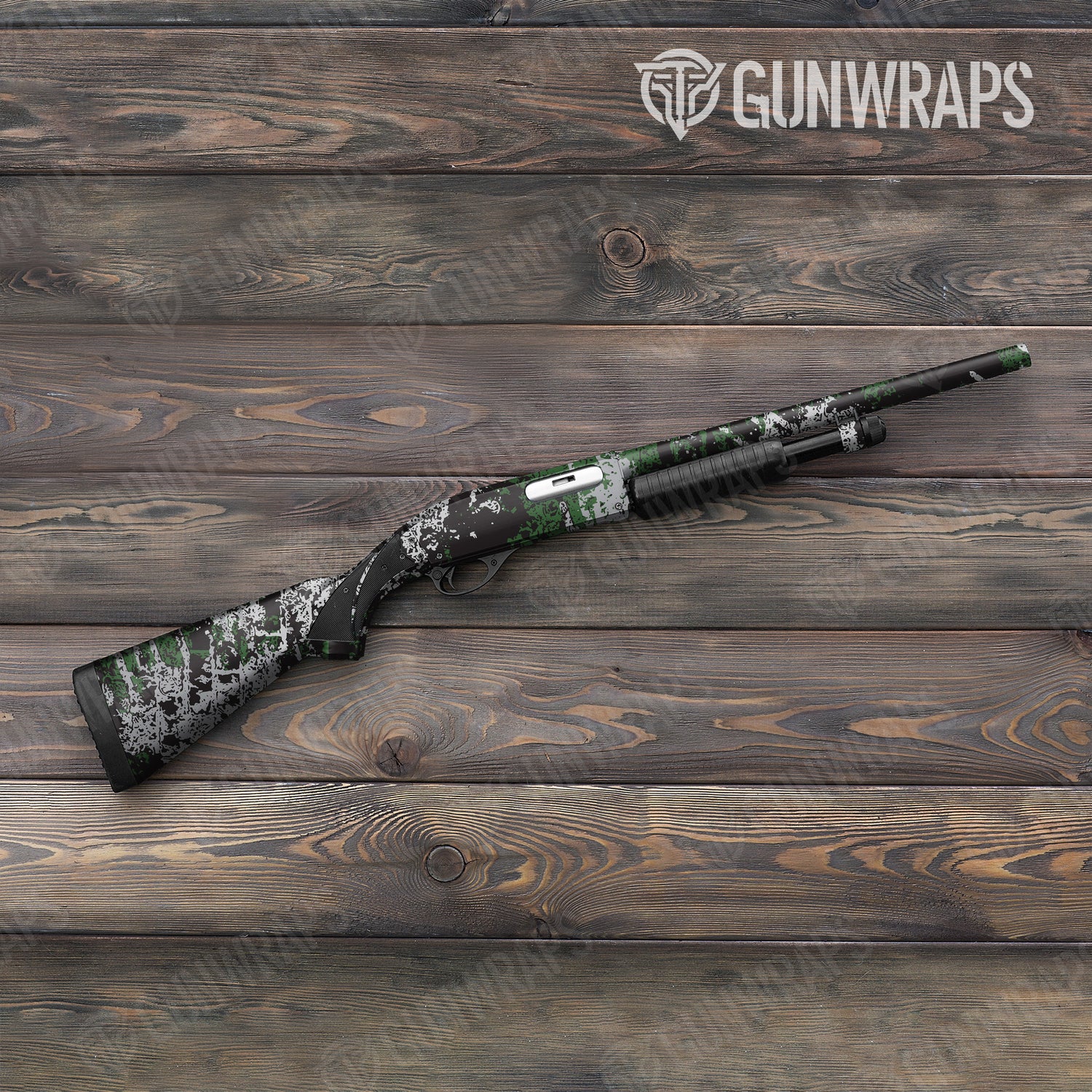 Shotgun Pasted Green Tiger Camo Gun Skin Vinyl Wrap