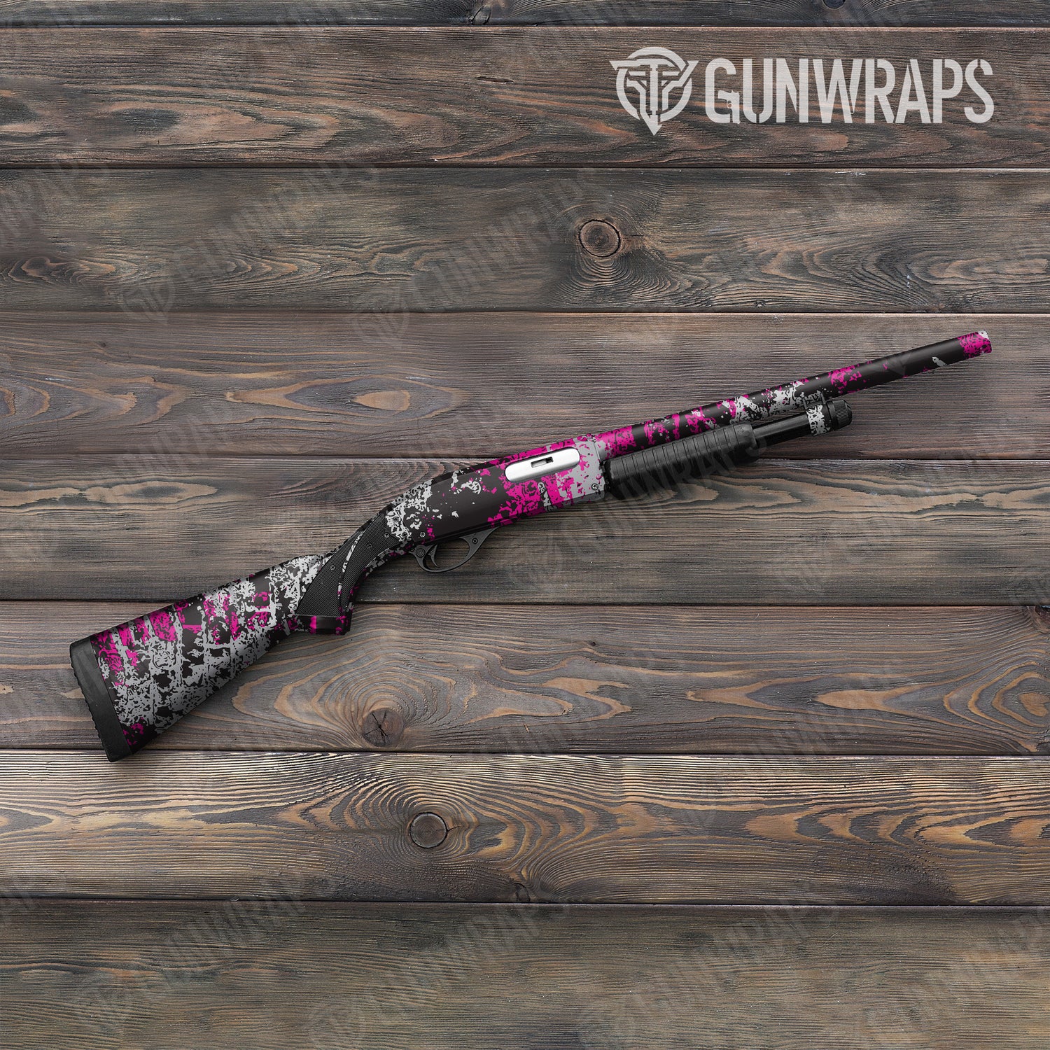 Shotgun Pasted Magenta Tiger Camo Gun Skin Vinyl Wrap