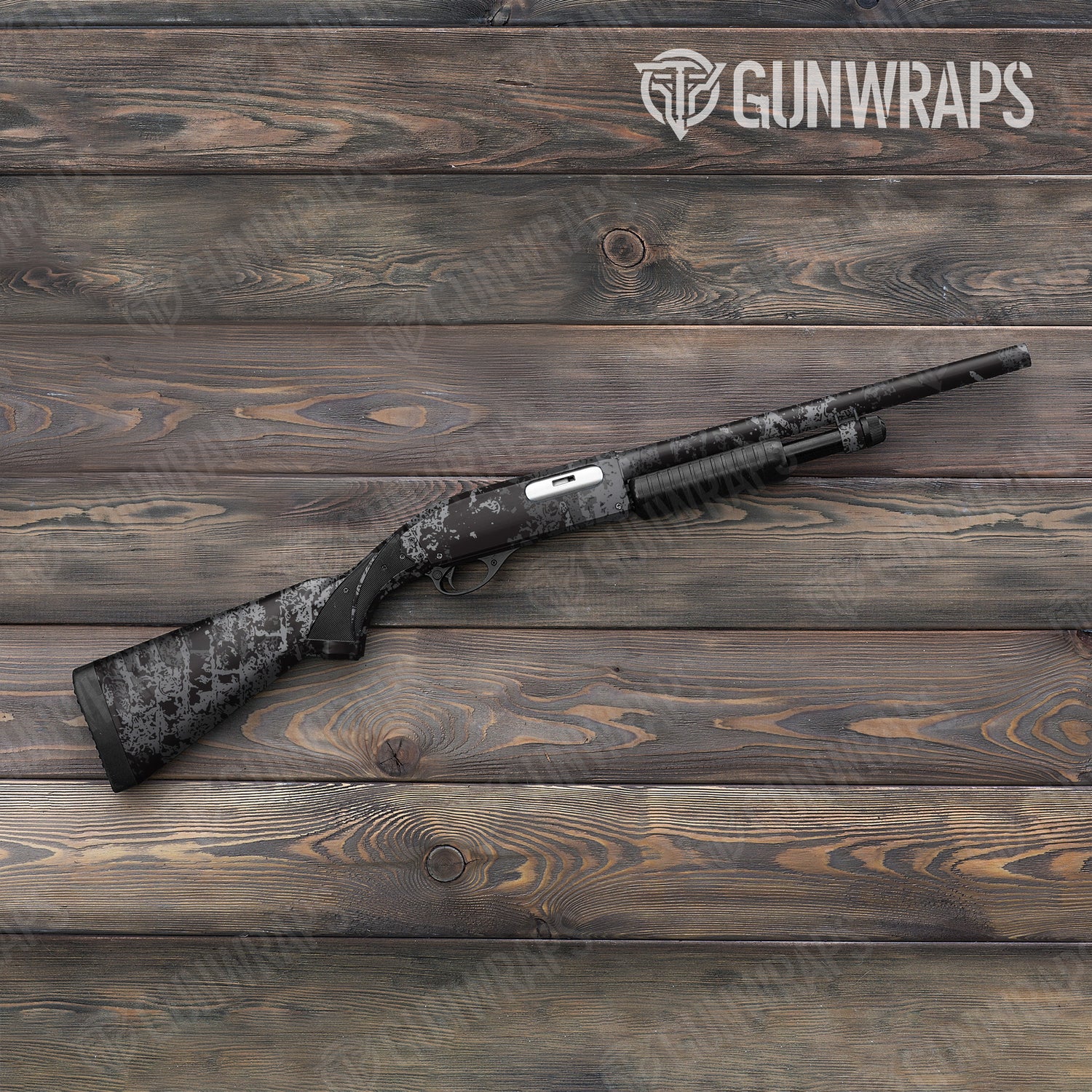 Shotgun Pasted Midnight Camo Gun Skin Vinyl Wrap