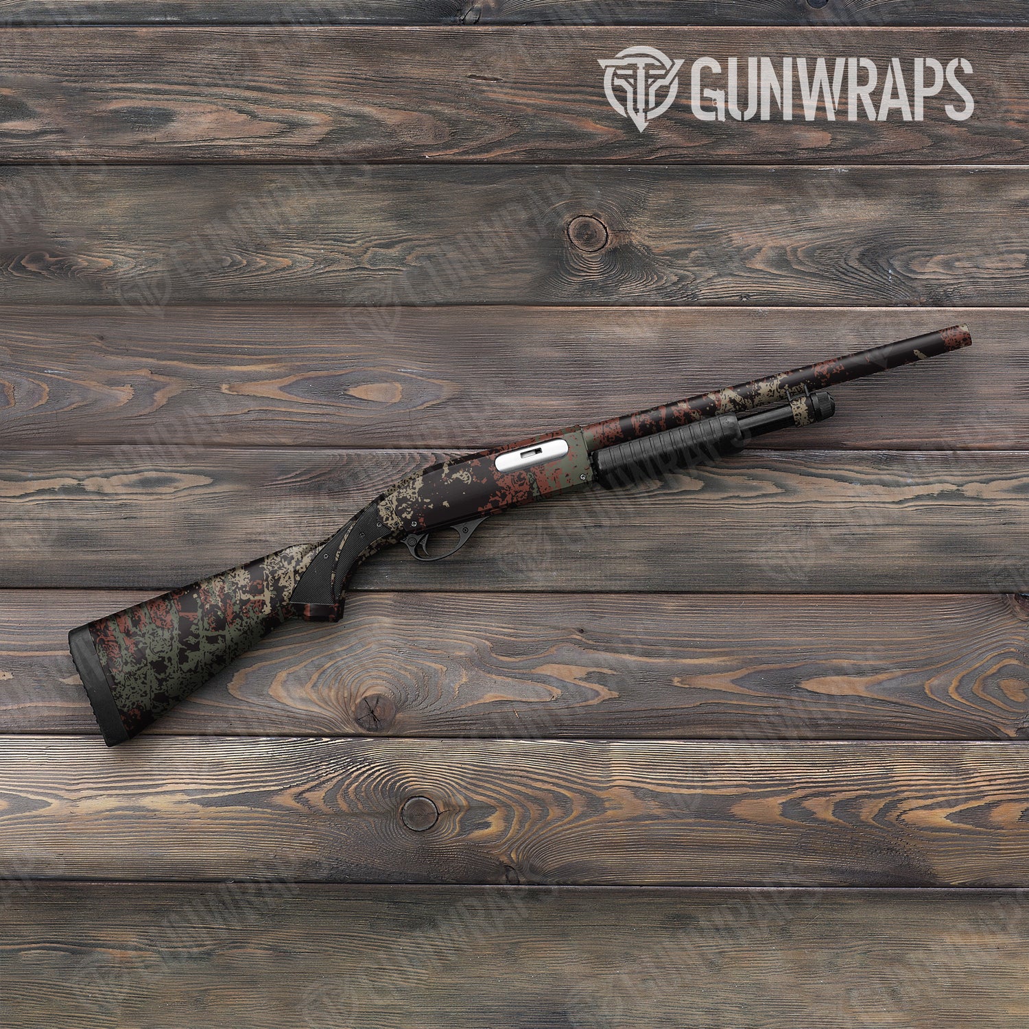 Shotgun Pasted Militant Copper Camo Gun Skin Vinyl Wrap