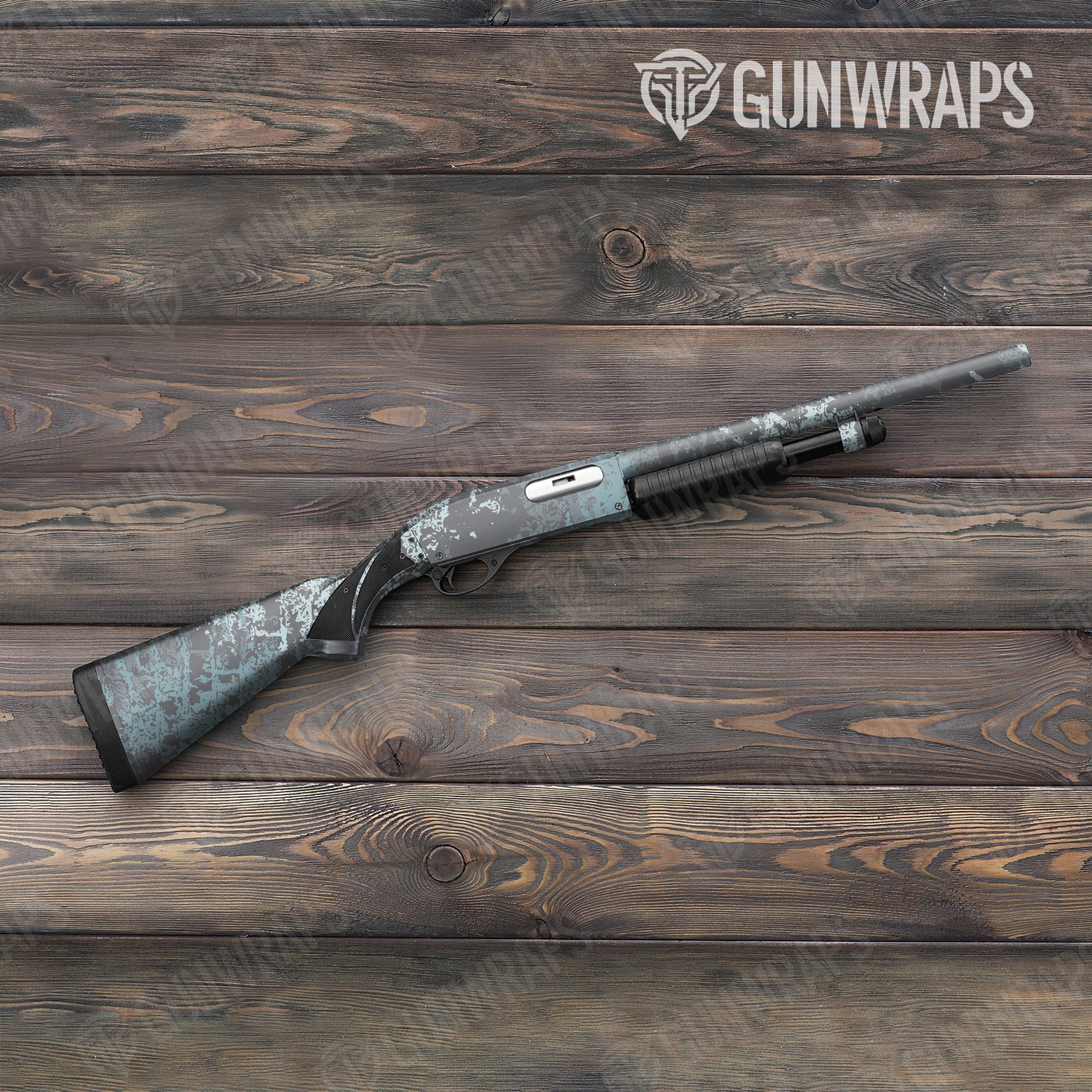 Shotgun Pasted Overcast Camo Gun Skin Vinyl Wrap