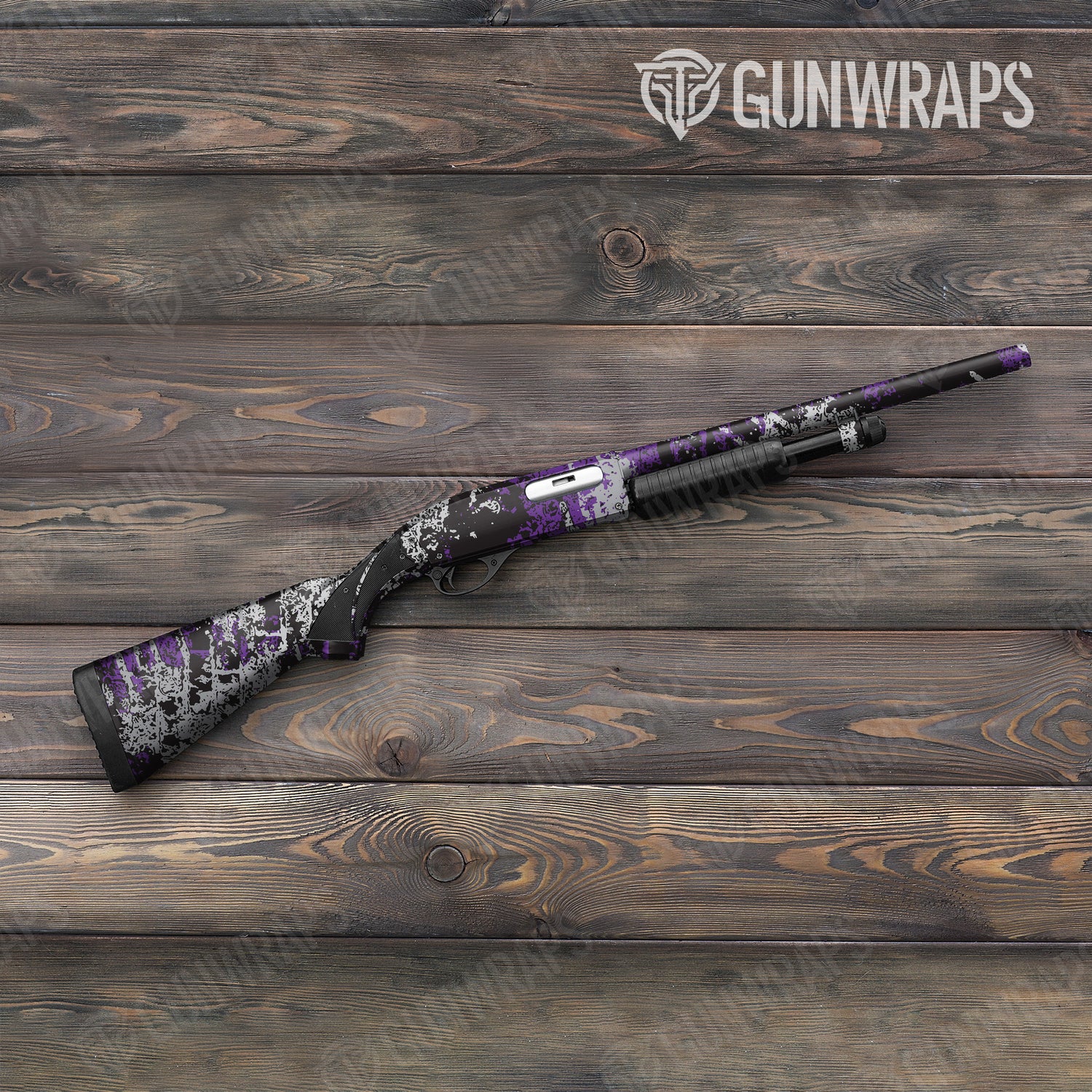 Shotgun Pasted Purple Tiger Camo Gun Skin Vinyl Wrap