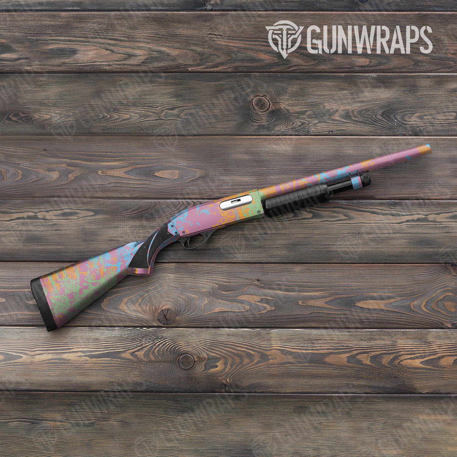 Shotgun Pasted Sherbert Camo Gun Skin Vinyl Wrap