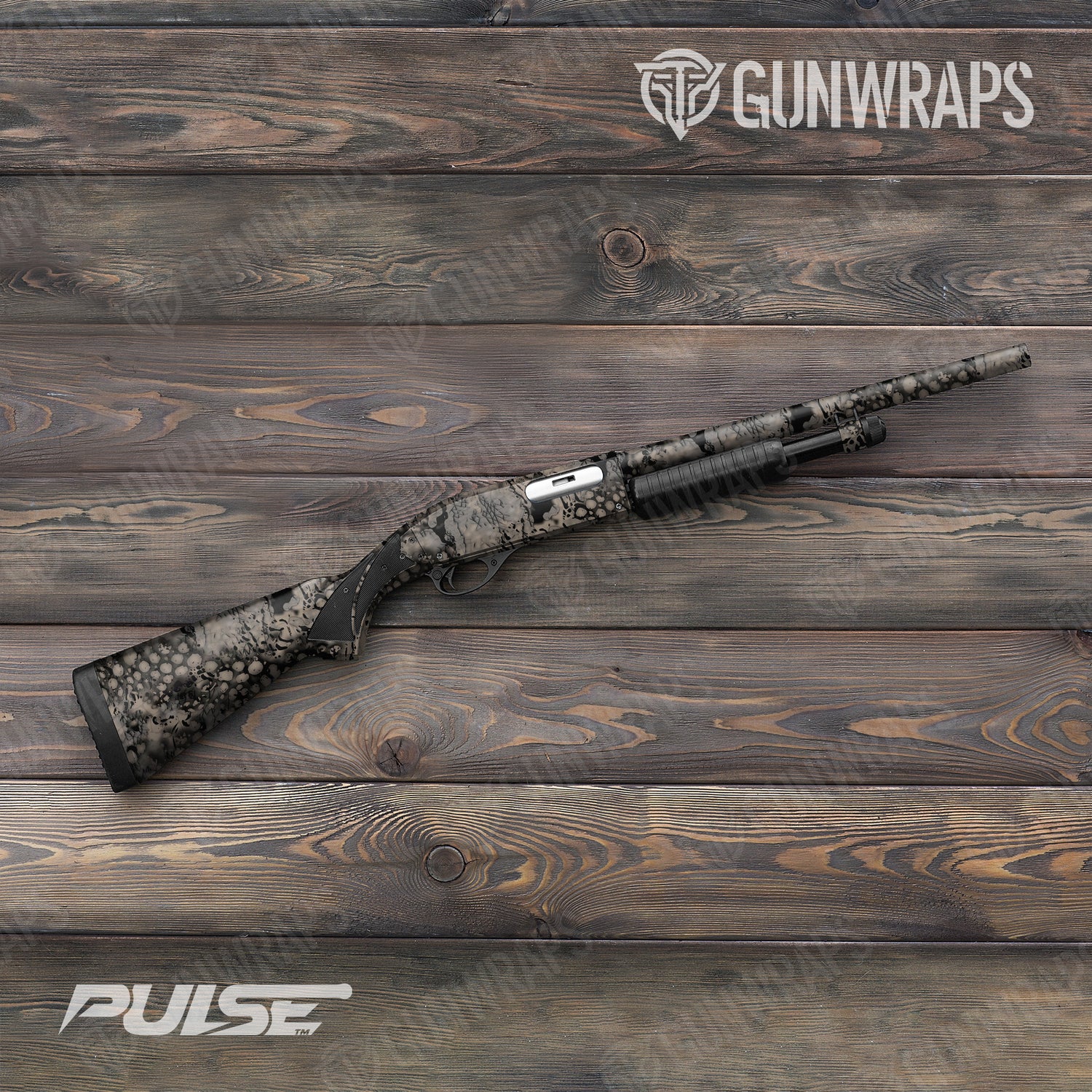 Shotgun Pulse Apocalyptic Camo Gun Skin Vinyl Wrap