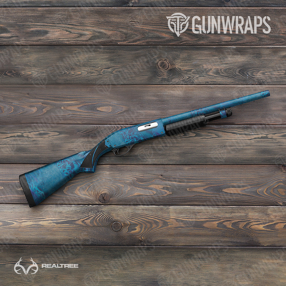 Shotgun Realtree WAV3 Standard Blue Camo Gun Skin Vinyl Wrap