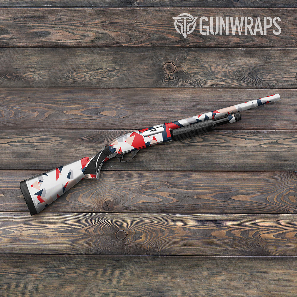 Shotgun Shattered America Camo Gun Skin Vinyl Wrap