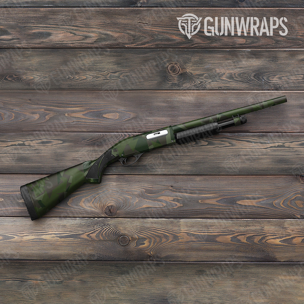 Shotgun Shattered Army Dark Green Camo Gun Skin Vinyl Wrap