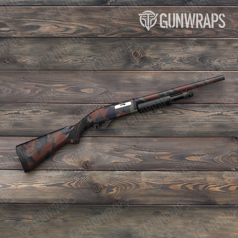 Shotgun Shattered Blue Copper Camo Gun Skin Vinyl Wrap