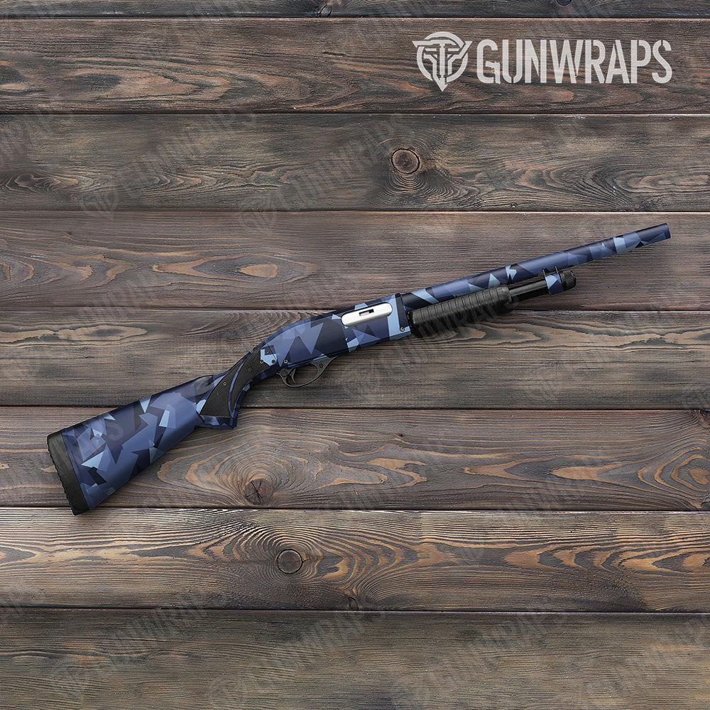 Shotgun Shattered Blue Urban Night Camo Gun Skin Vinyl Wrap