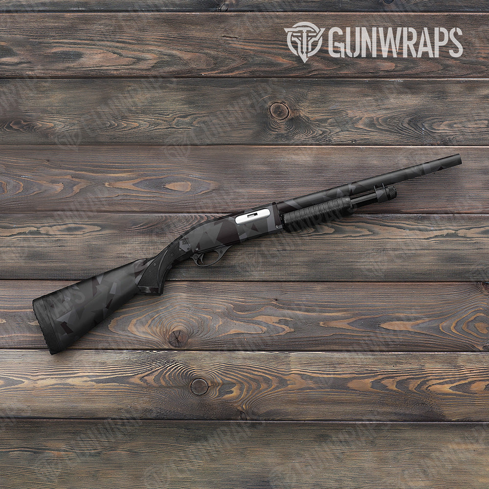 Shotgun Shattered Elite Black Camo Gun Skin Vinyl Wrap