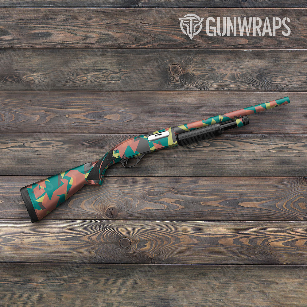 Shotgun Shattered Fiesta Camo Gun Skin Vinyl Wrap