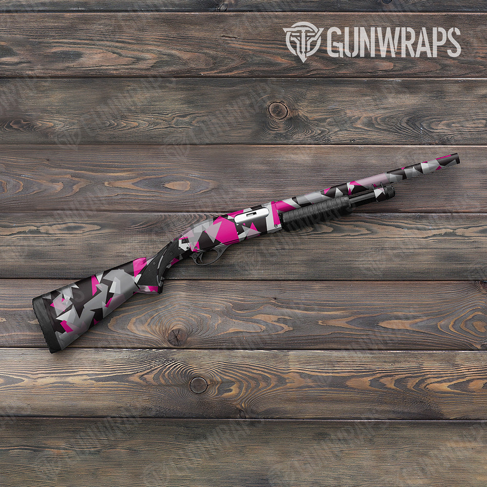 Shotgun Shattered Magenta Tiger Camo Gun Skin Vinyl Wrap