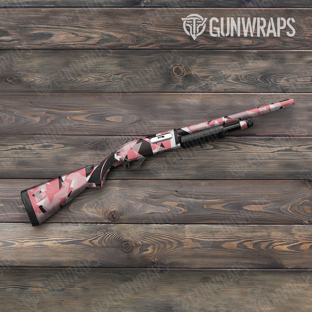 Shotgun Shattered Pink Camo Gun Skin Vinyl Wrap