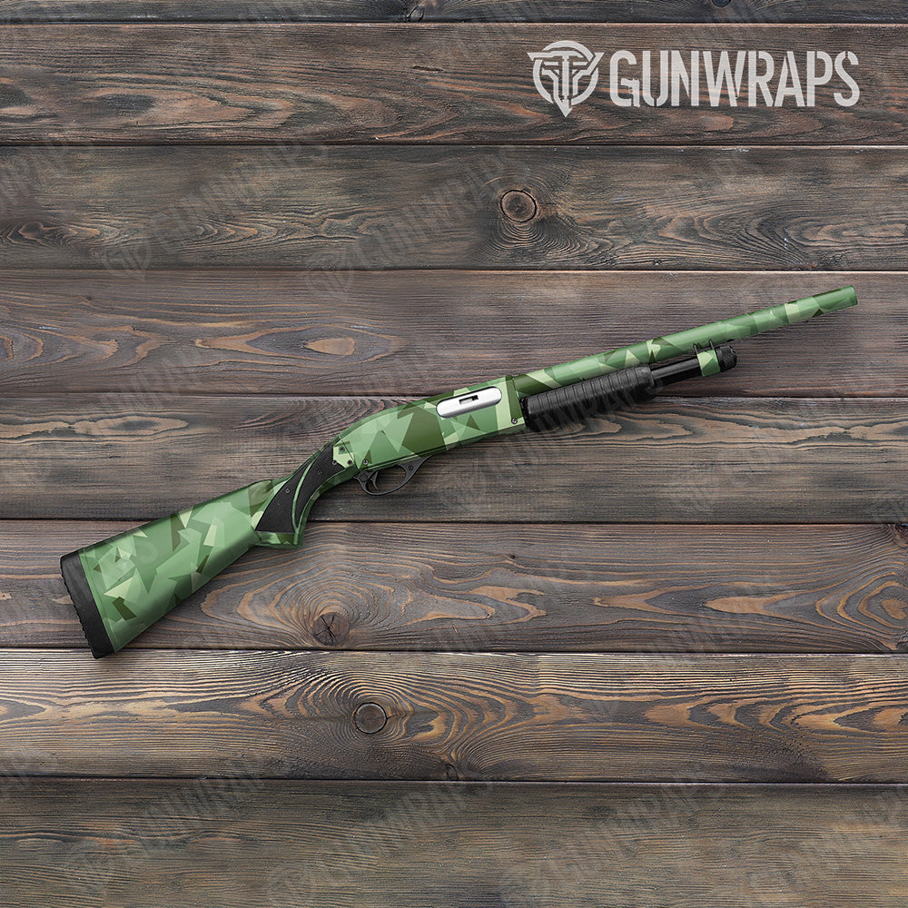 Shotgun Shattered Pistachio Camo Gun Skin Vinyl Wrap