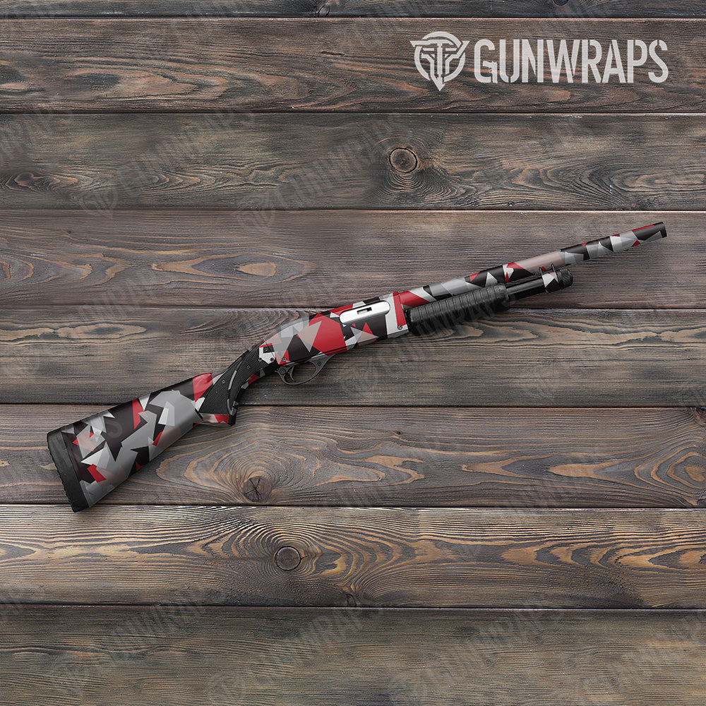 Shotgun Shattered Red Tiger Camo Gun Skin Vinyl Wrap