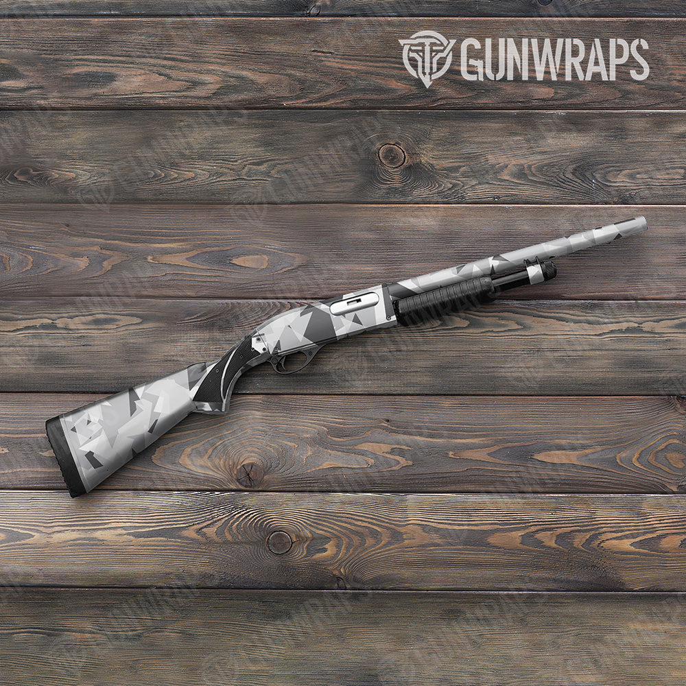 Shotgun Shattered Snow Camo Gun Skin Vinyl Wrap