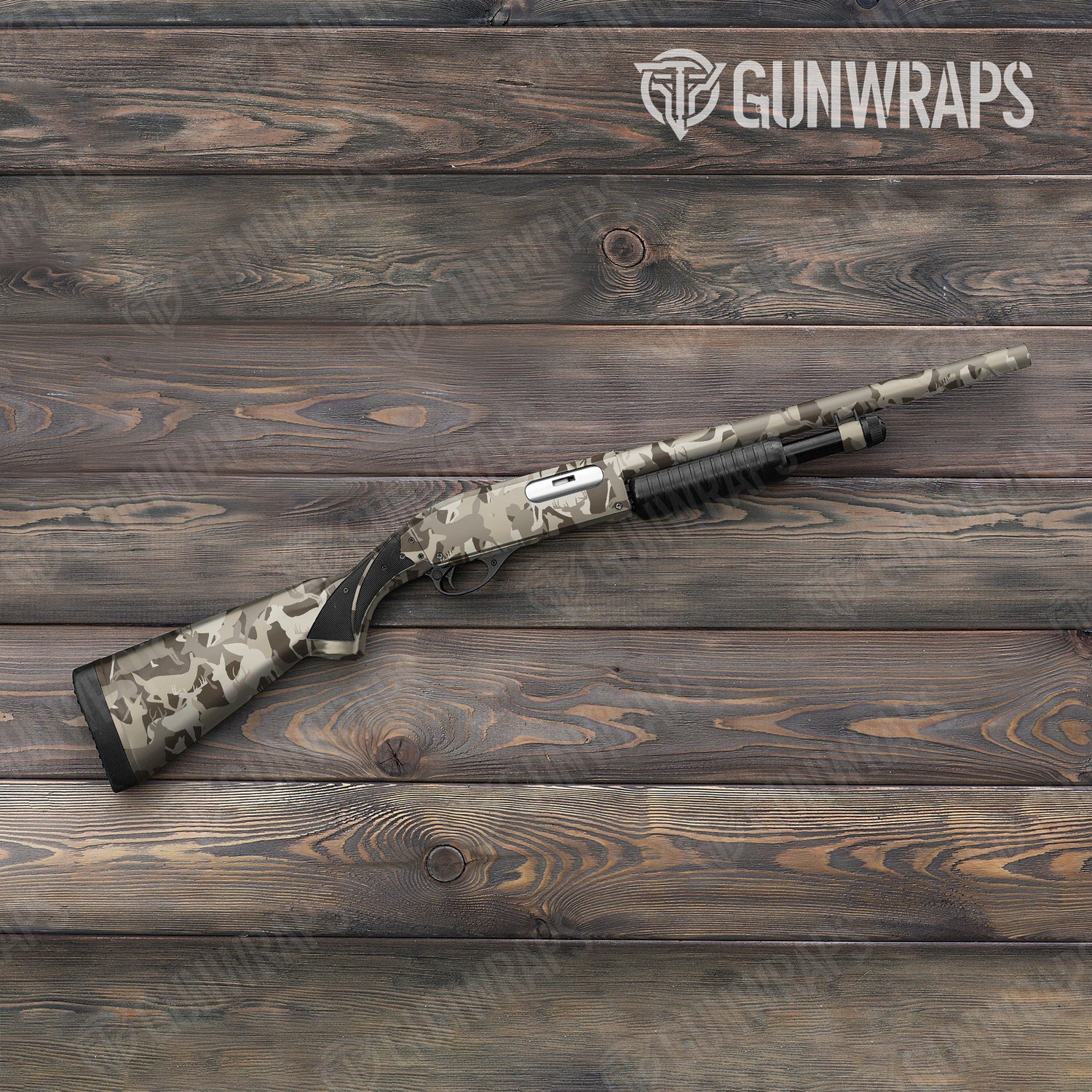 Shotgun Silhouette Silhouette Deer Camo Gun Skin Vinyl Wrap