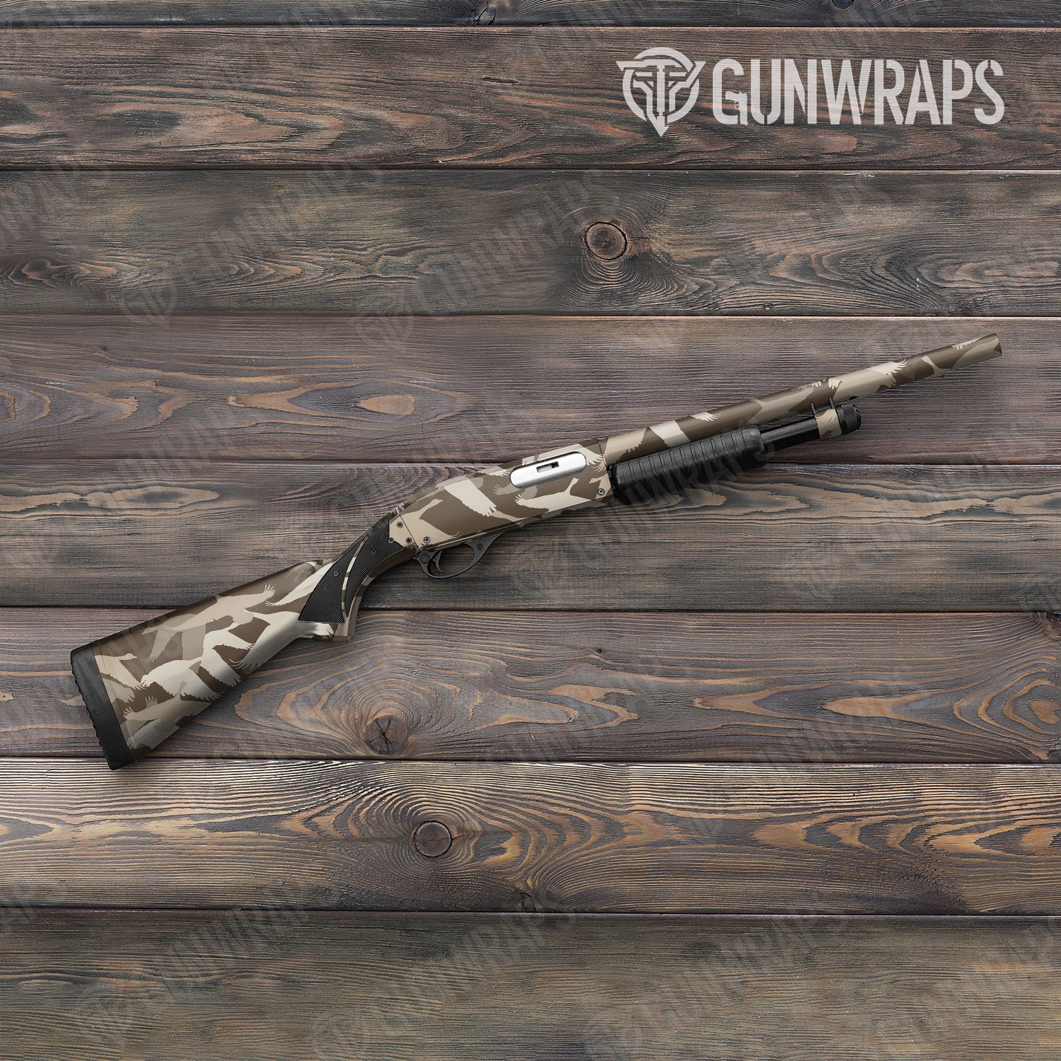 Shotgun Silhouette Silhouette  Goose Camo Gun Skin Vinyl Wrap