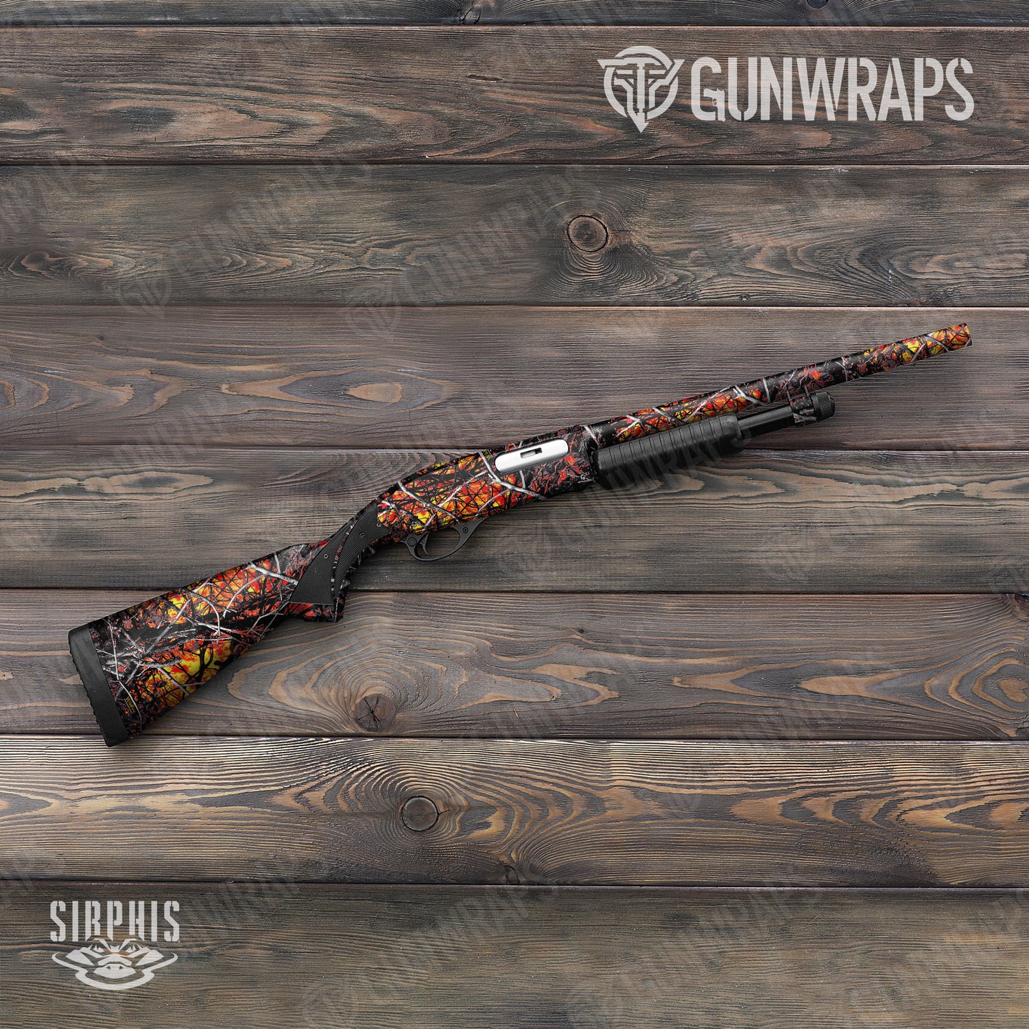 Shotgun Sirphis Wildfire Camo Gun Skin Vinyl Wrap