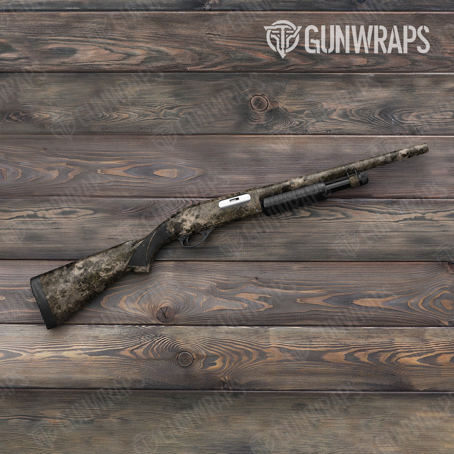 Shotgun Substrate Sepia Camo Gun Skin Vinyl Wrap