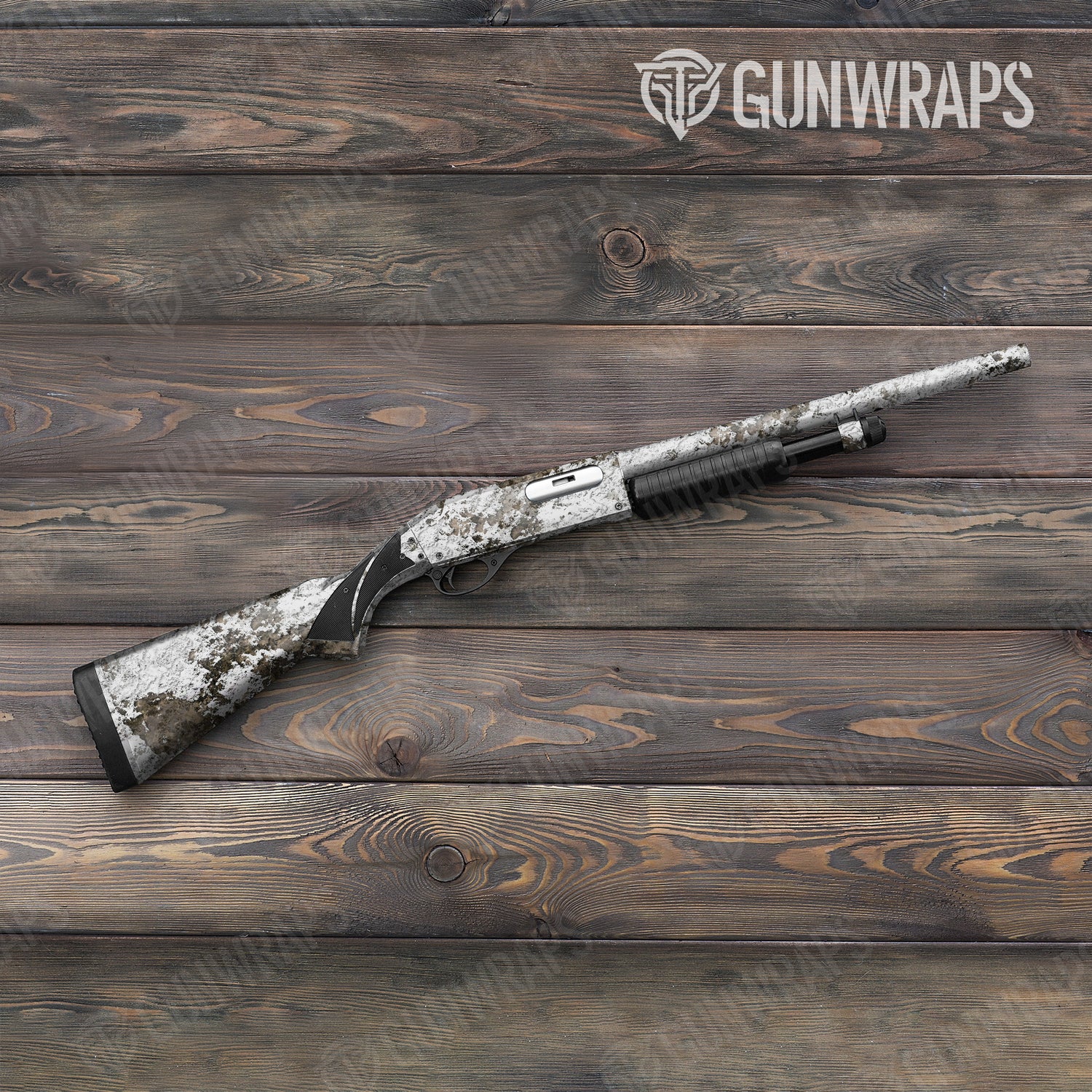 Shotgun Substrate Snowfall Camo Gun Skin Vinyl Wrap