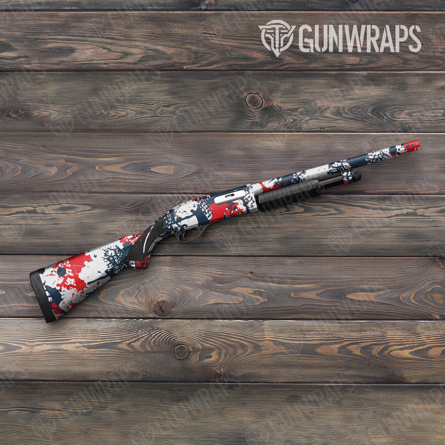 Shotgun Tire Splatter America Camo Gun Skin Vinyl Wrap