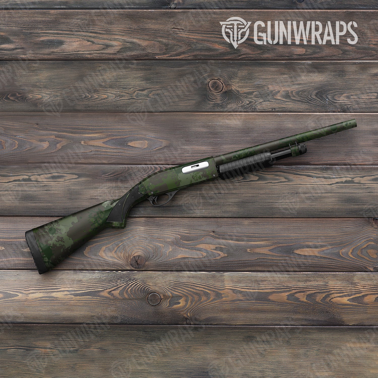 Shotgun Tire Splatter Army Dark Green Camo Gun Skin Vinyl Wrap