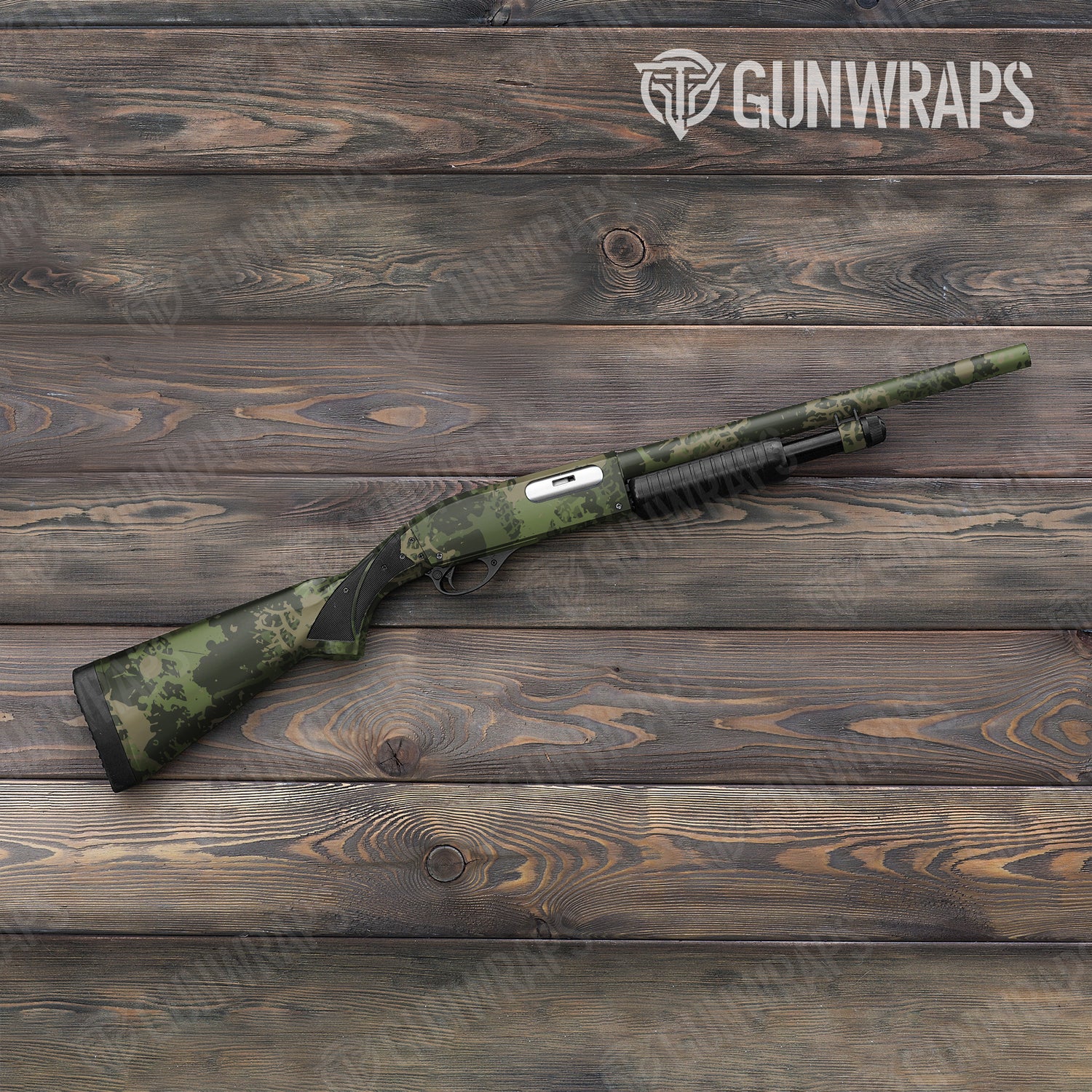 Shotgun Tire Splatter Army Green Camo Gun Skin Vinyl Wrap