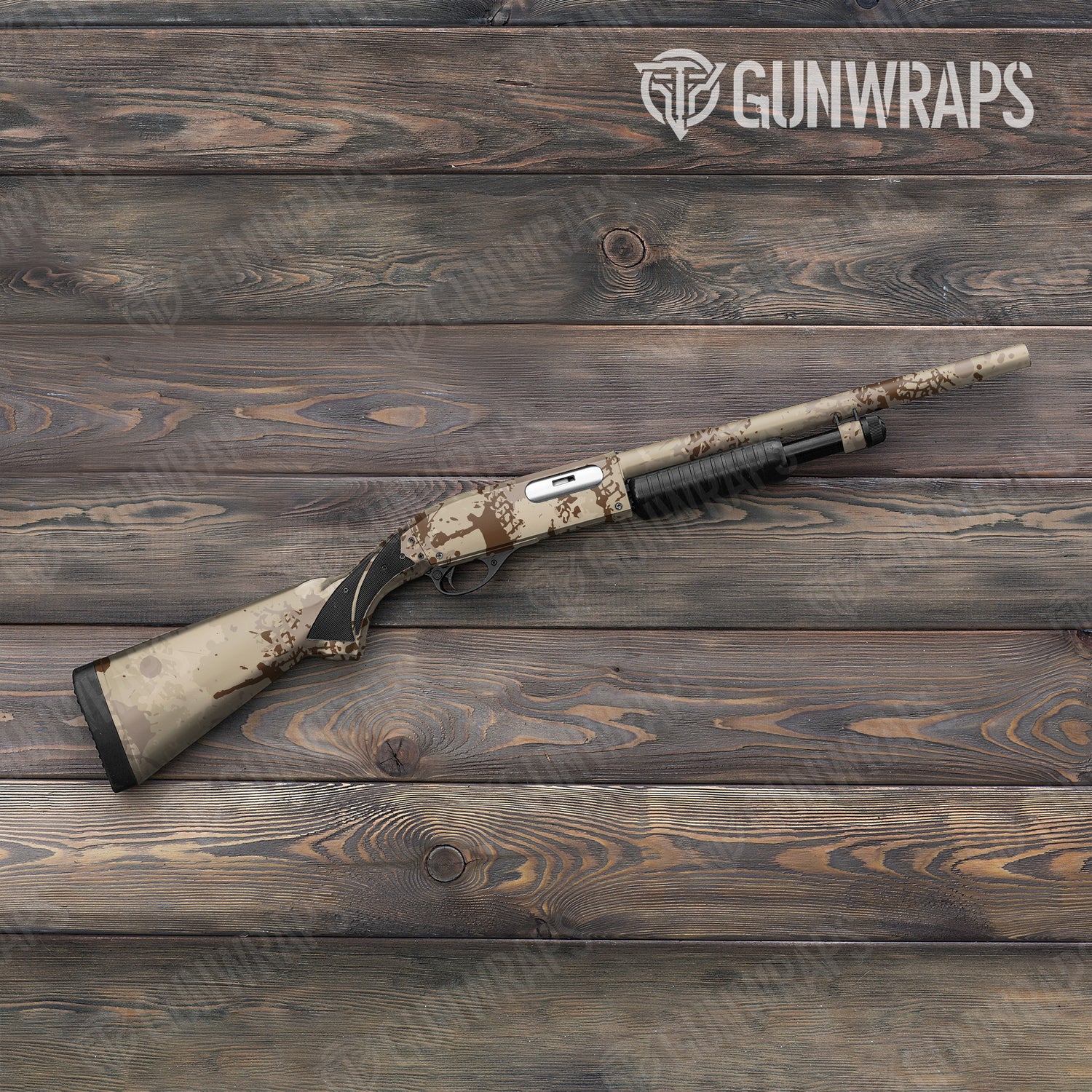 Shotgun Tire Splatter Desert Camo Gun Skin Vinyl Wrap