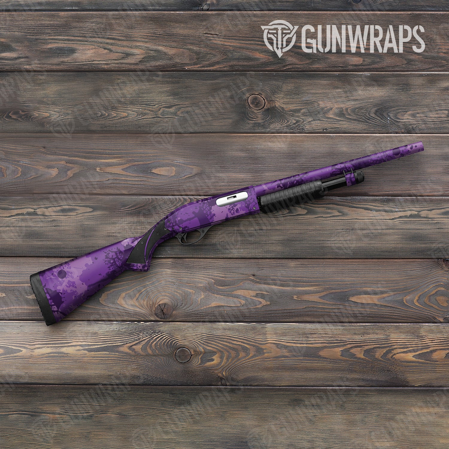 Shotgun Tire Splatter Elite Purple Camo Gun Skin Vinyl Wrap