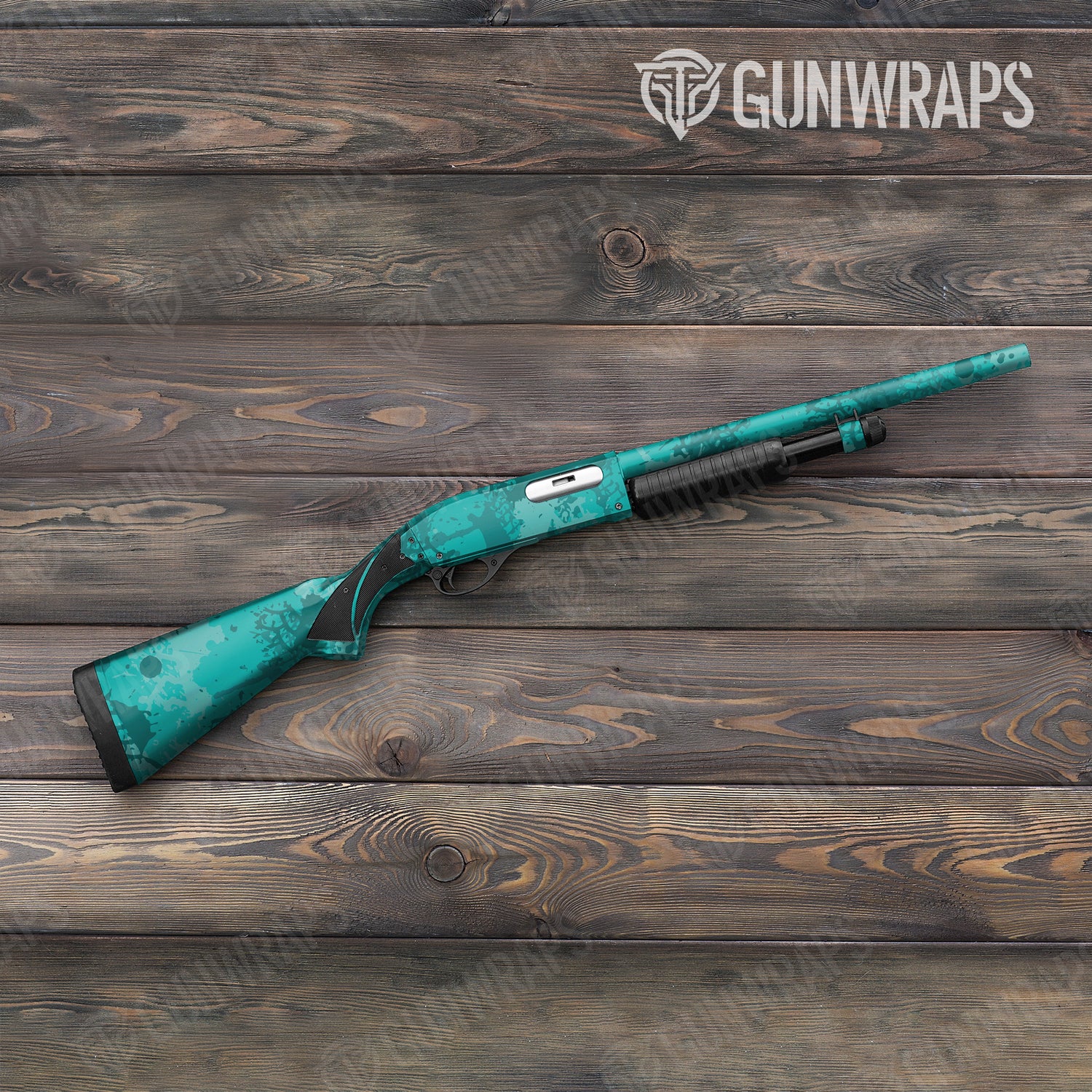 Shotgun Tire Splatter Elite Tiffany Blue Camo Gun Skin Vinyl Wrap