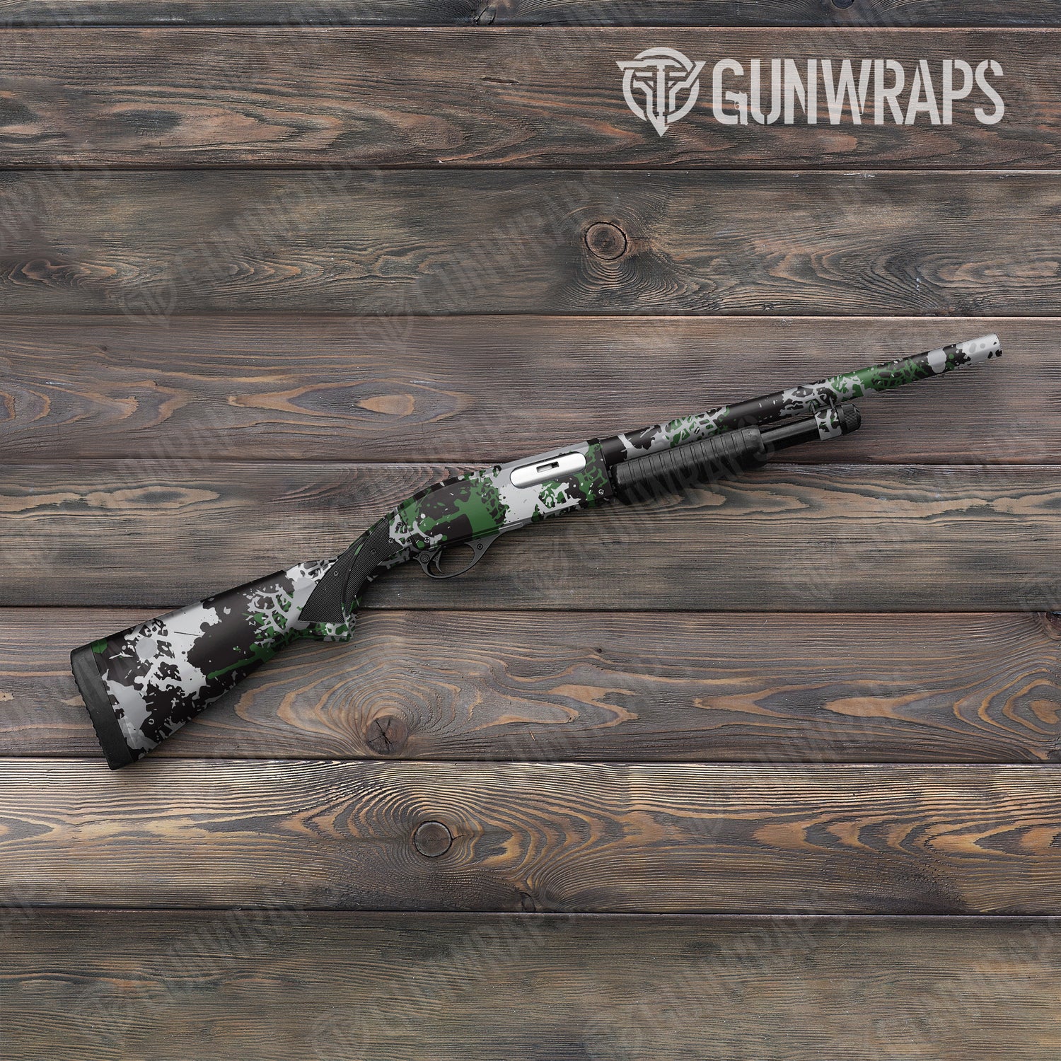 Shotgun Tire Splatter Green Tiger Camo Gun Skin Vinyl Wrap