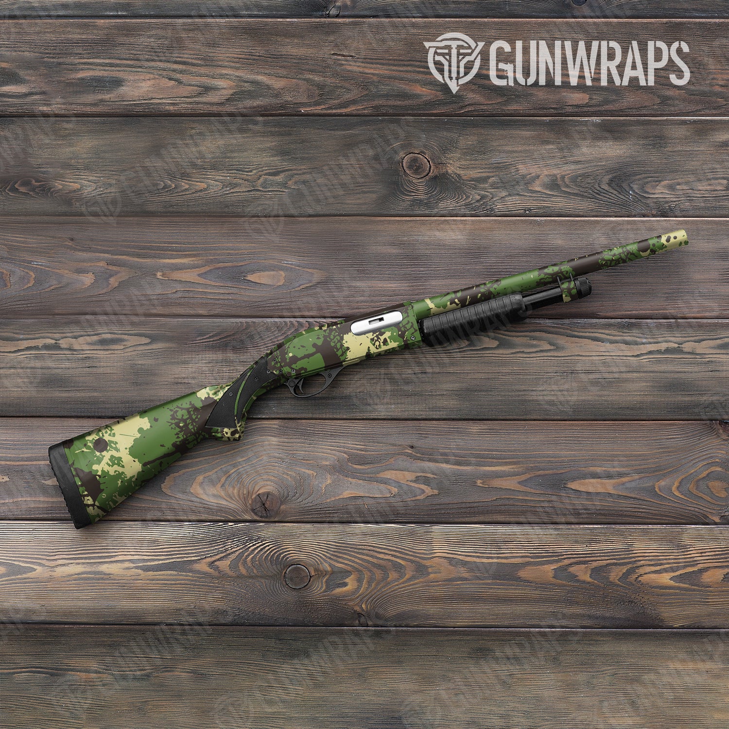 Shotgun Tire Splatter Jungle Camo Gun Skin Vinyl Wrap