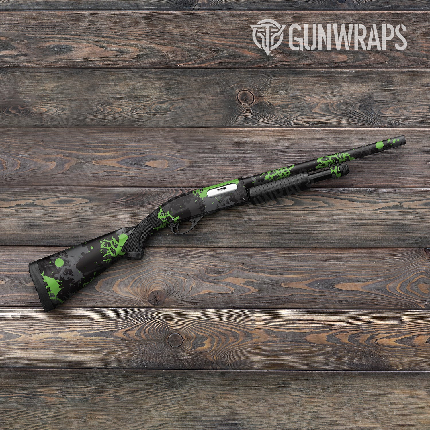 Shotgun Tire Splatter Metro Green Camo Gun Skin Vinyl Wrap