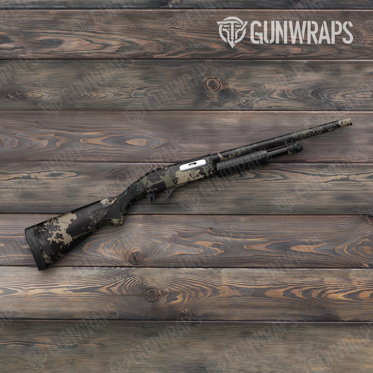 Shotgun Tire Splatter Militant Charcoal Camo Gun Skin Vinyl Wrap